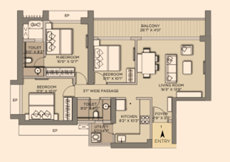 Kalpataru Advay Borivali West 3BHK Plan